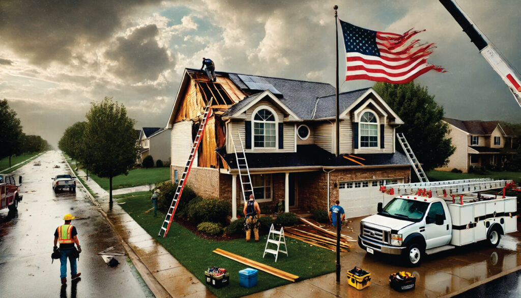 hero photo - house with American flag