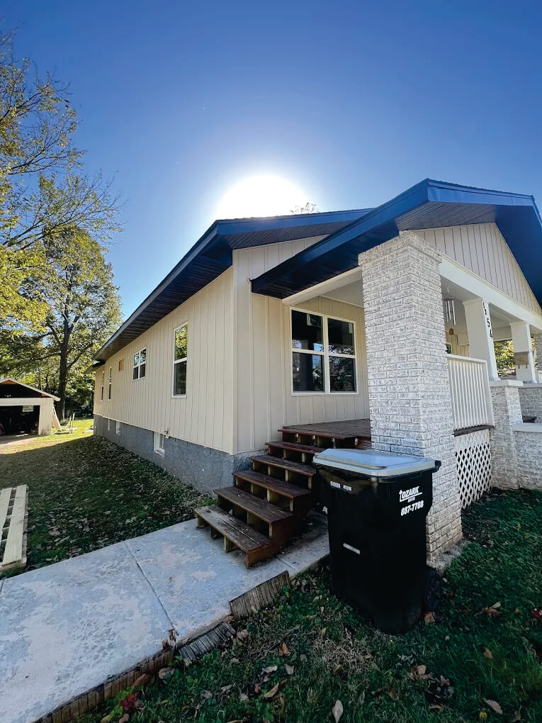 New siding on a house